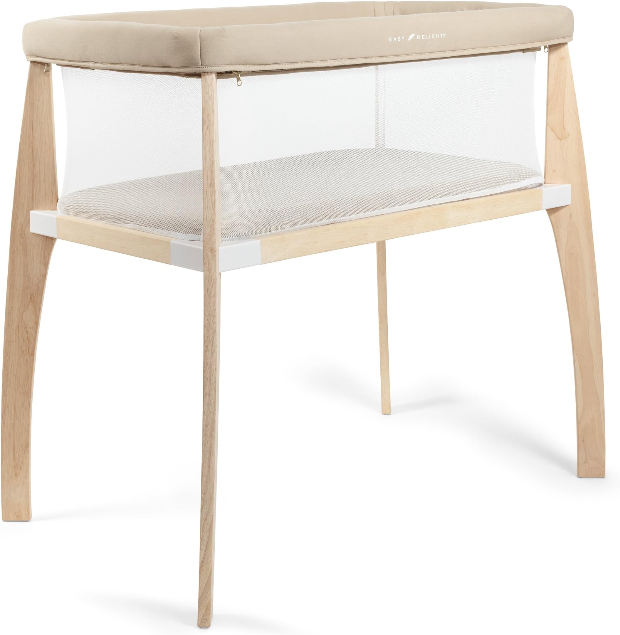 Baby Delight Heirloom Willow Wooden Bassinet | Bedside Sleeper & Baby Bassinet | Organic Oat