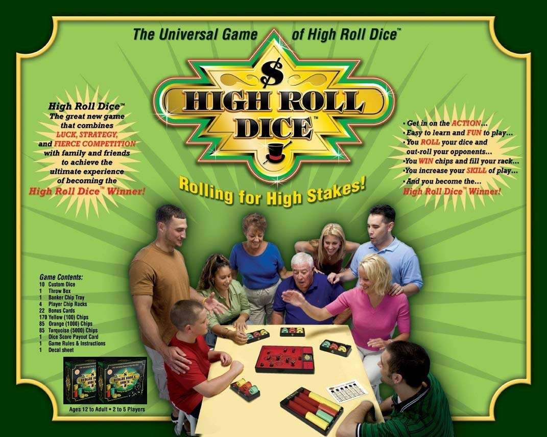 Amazon.com: High Roll Dice - Dice Game for Families, Couples and Players 12  Years Old and up, The Rockstar of Game Night (First Edition)