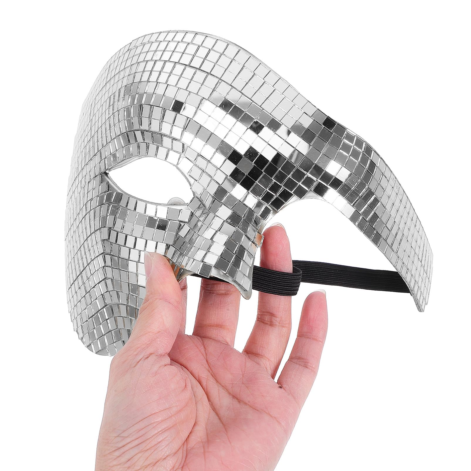 Didiseaon 2pièces Masque Demi-visage à Paillettes Pour Fête Bal Masqué Et Carnaval Lot De Design Scintillant Et Réfléchissant