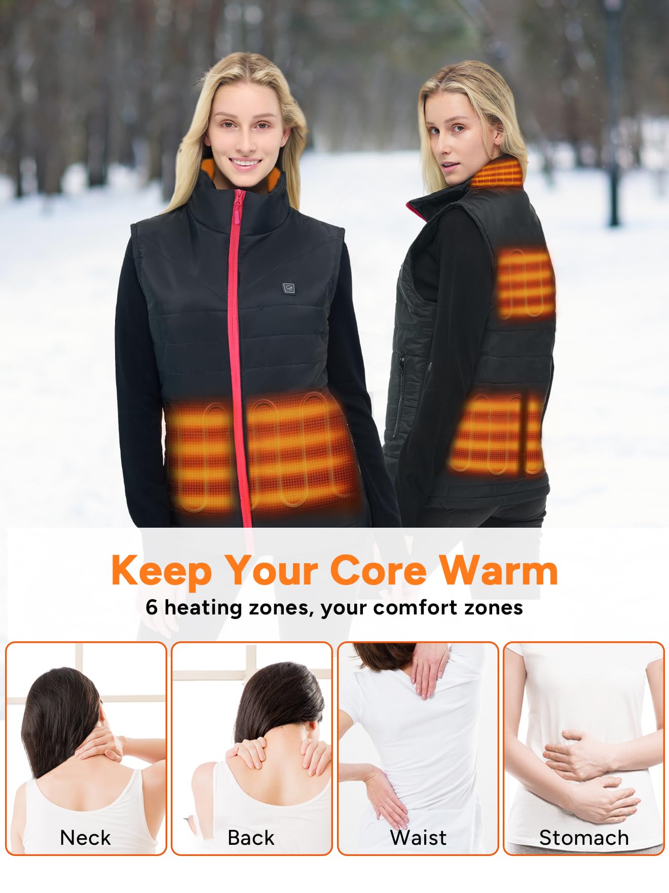 DR.PREPARE Gilet Riscaldato Uomo Donna Dimensioni Regolabili 3 Temperature Giubbotto Riscaldato in Pile Morbido Giacca Riscaldata USB Ricaricato per Attività all'Aperto Viaggio Sport Tempo Libero