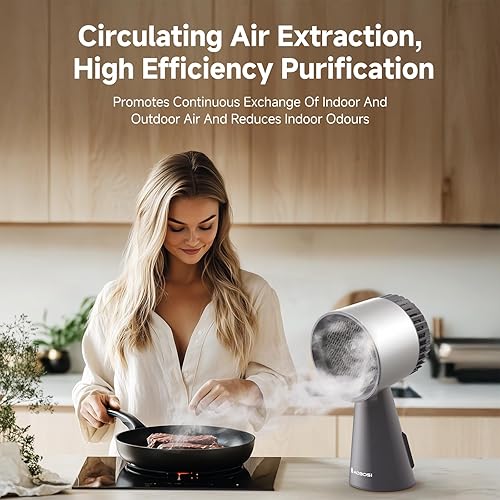 Miniatura 4 de AAOBOSI Campana extractora portátil, campana extractora de escritorio con calibre más grande, ventilador de cocina de 3 velocidades, bajo ruido,