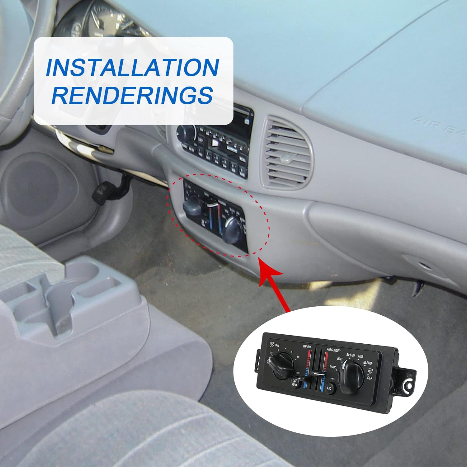 HVAC A/C Heater Dual Climate Control Panel Module Switch 599199 Replacement for 2000-2005 Buick Century 3.1L 2000-2004 Buick Regal 3.8L Replaces # 10308120,10447470,599199