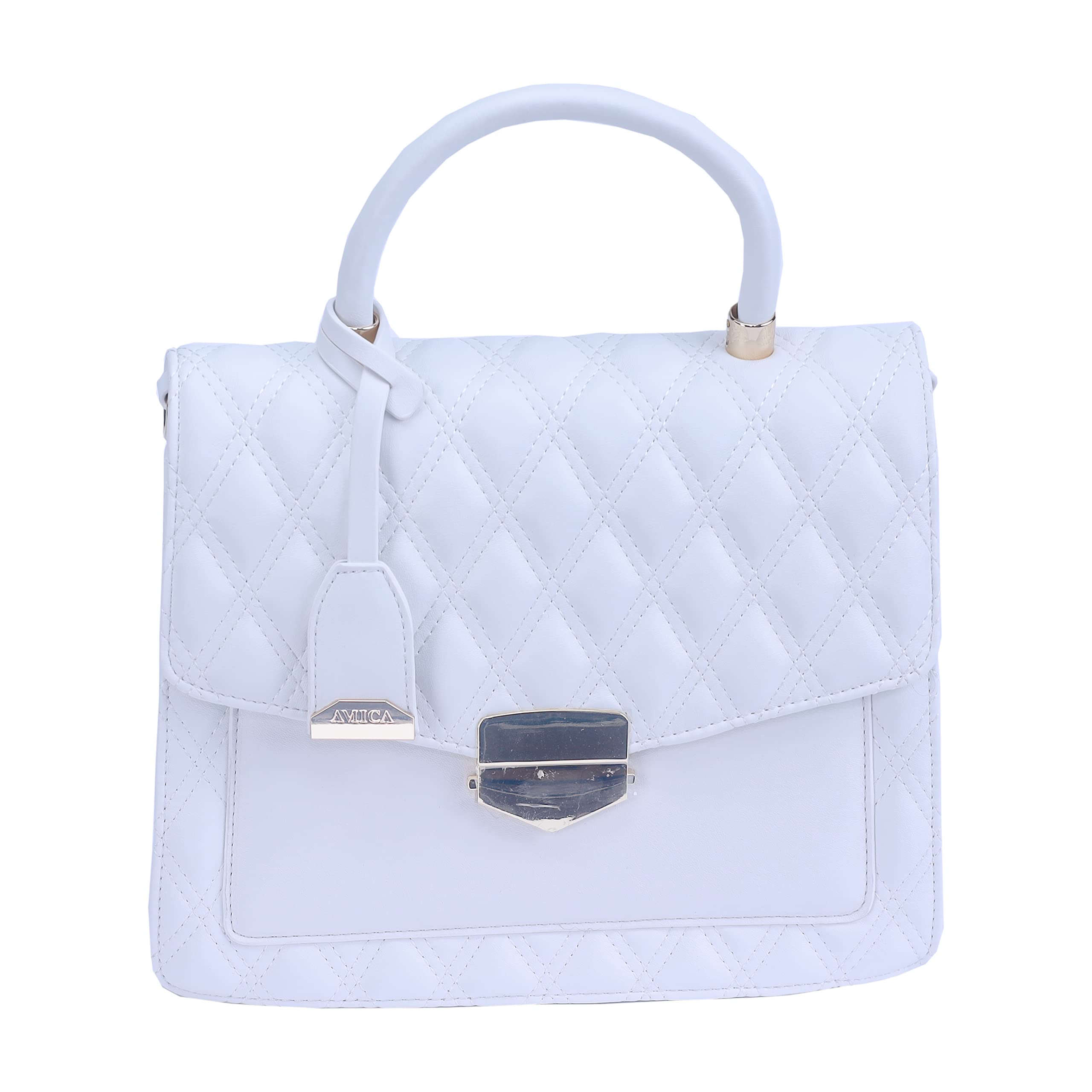 AMICAEsmeralda Structured Women's Leather Crossbody Handbag with Detachable Shoulder Strap