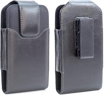 Premium Swivel Leather Men Cell Phone Hip Belt Clip Holder Holster Pouch, Compatible with LG iPhone 6 7 8 11 Pro iPhone X Samsung Galaxy S7 S9 S10e Holster Belt Case Fits Slim Thin Case