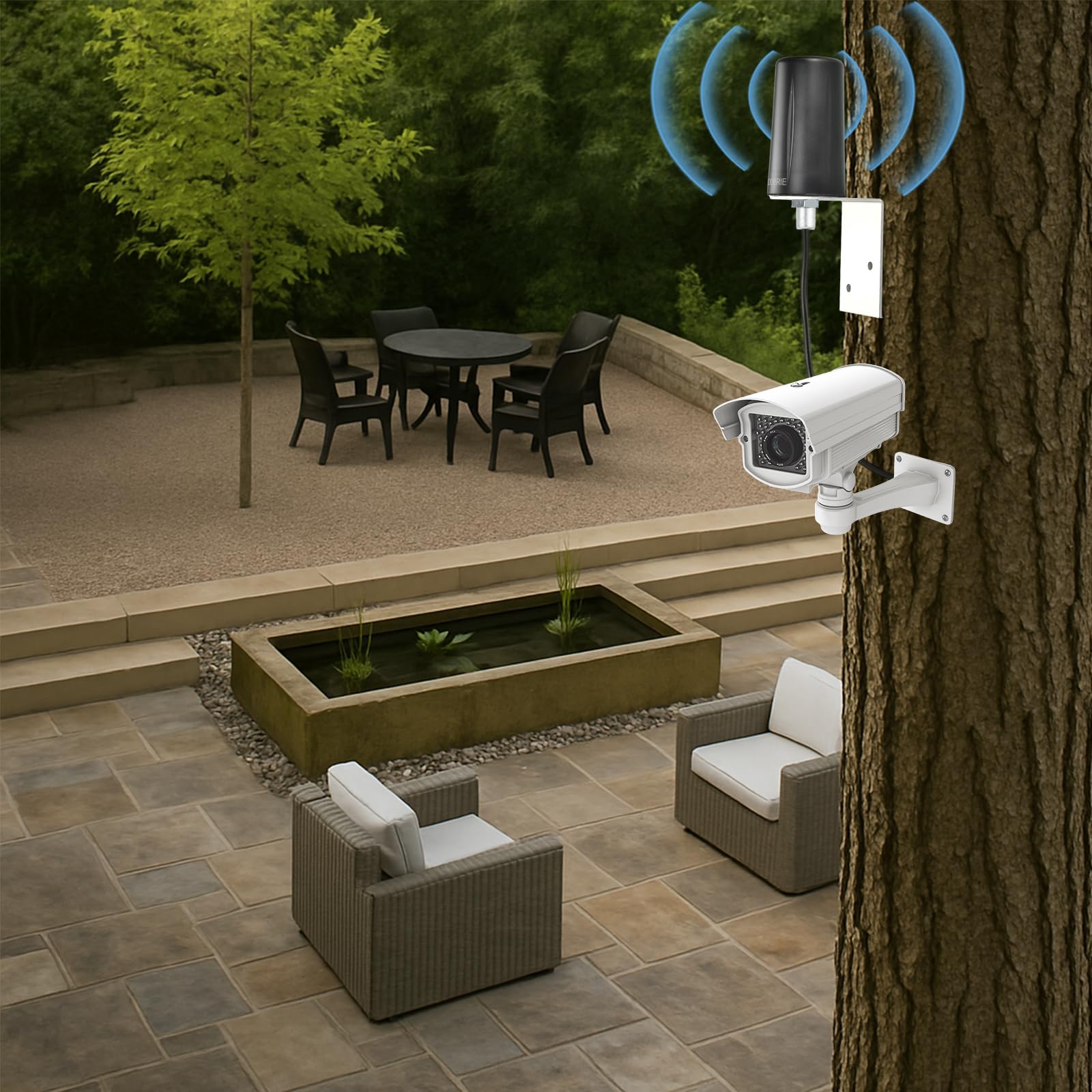 Antenna da Cabinet BOOBRIE 4G+2.4G Dual Band Alto Guadagno (700-3800MHz) Impermeabile con 2 Cavi RG174 2M e Connettore SMA - per IoT/Colonnine di Ricarica Smart/Reti Esterne