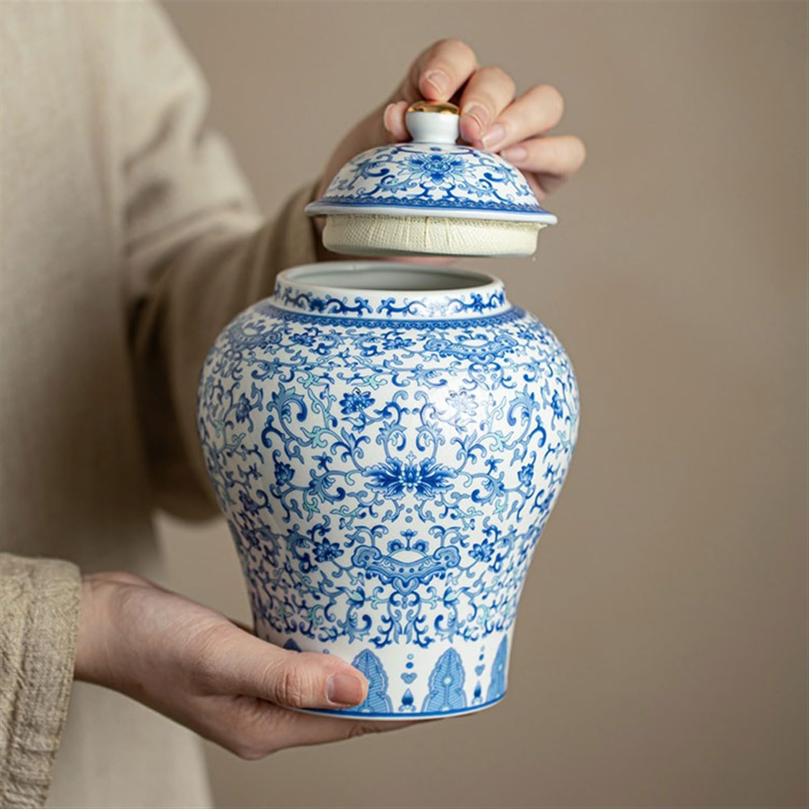 Barattoli con Coperchi Magazzino da tè in Barattolo di stoccaggio sigillato da Cucina in contenitori di tè Sfuso Celadon Vintage di Alta qualità Barattoli di Cucina