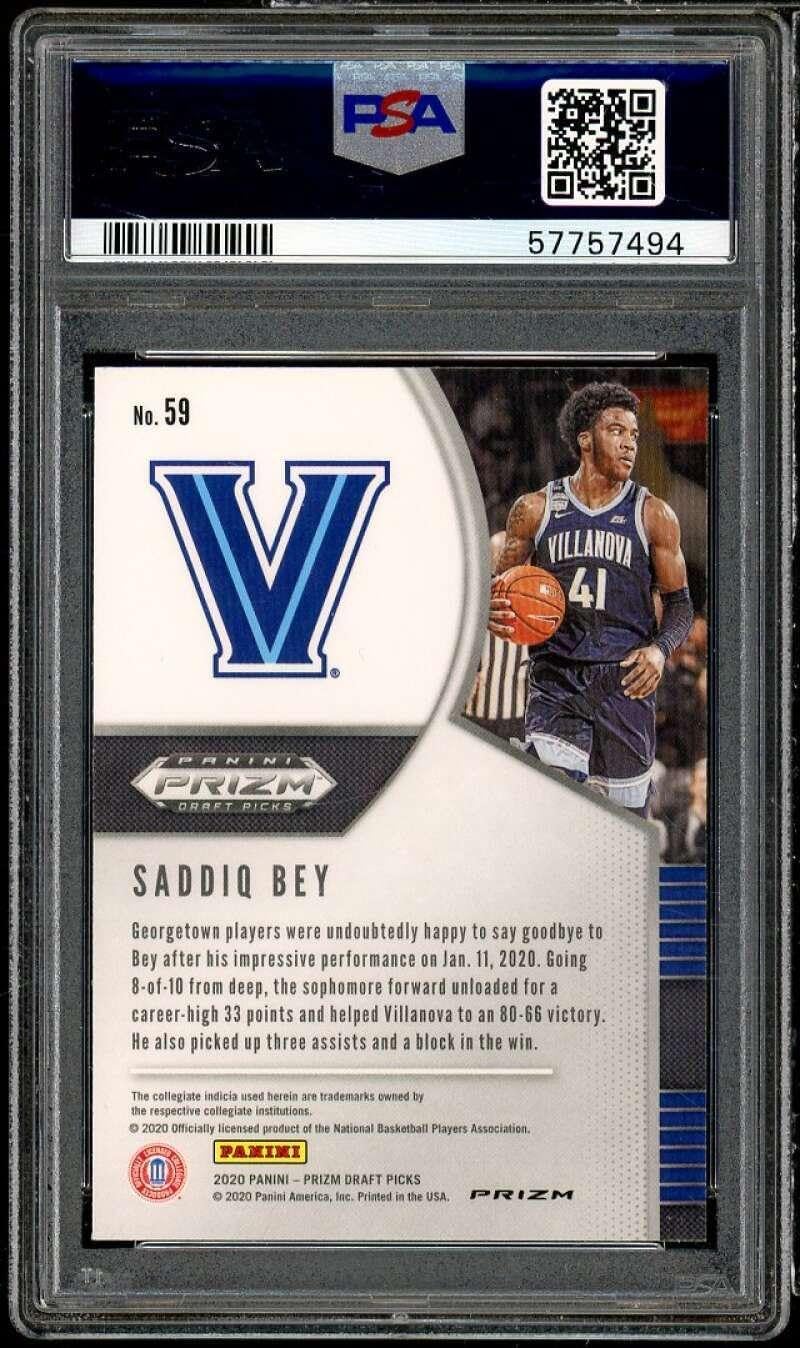 Saddiq Bey Rookie Card 2020-21 Panini Prizm Draft Picks Pink Ice #59 PSA 10 - Basketball Slabbed Rookie Cards