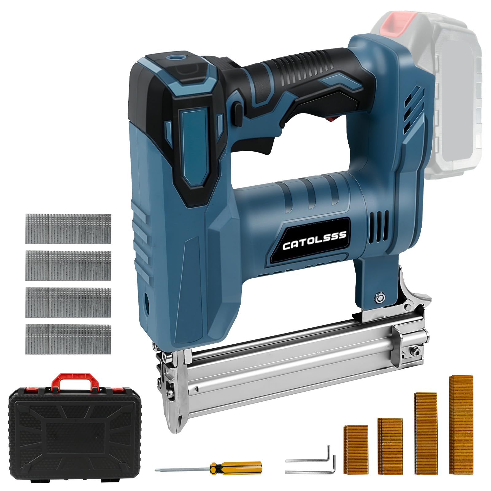 Agrafeuse électrique sans fil compatible avec batterie au lithium Makita 18 V,100 W Agrafeuse électrique 2 en 1 Avec avec 500 clous et 500 agrafes