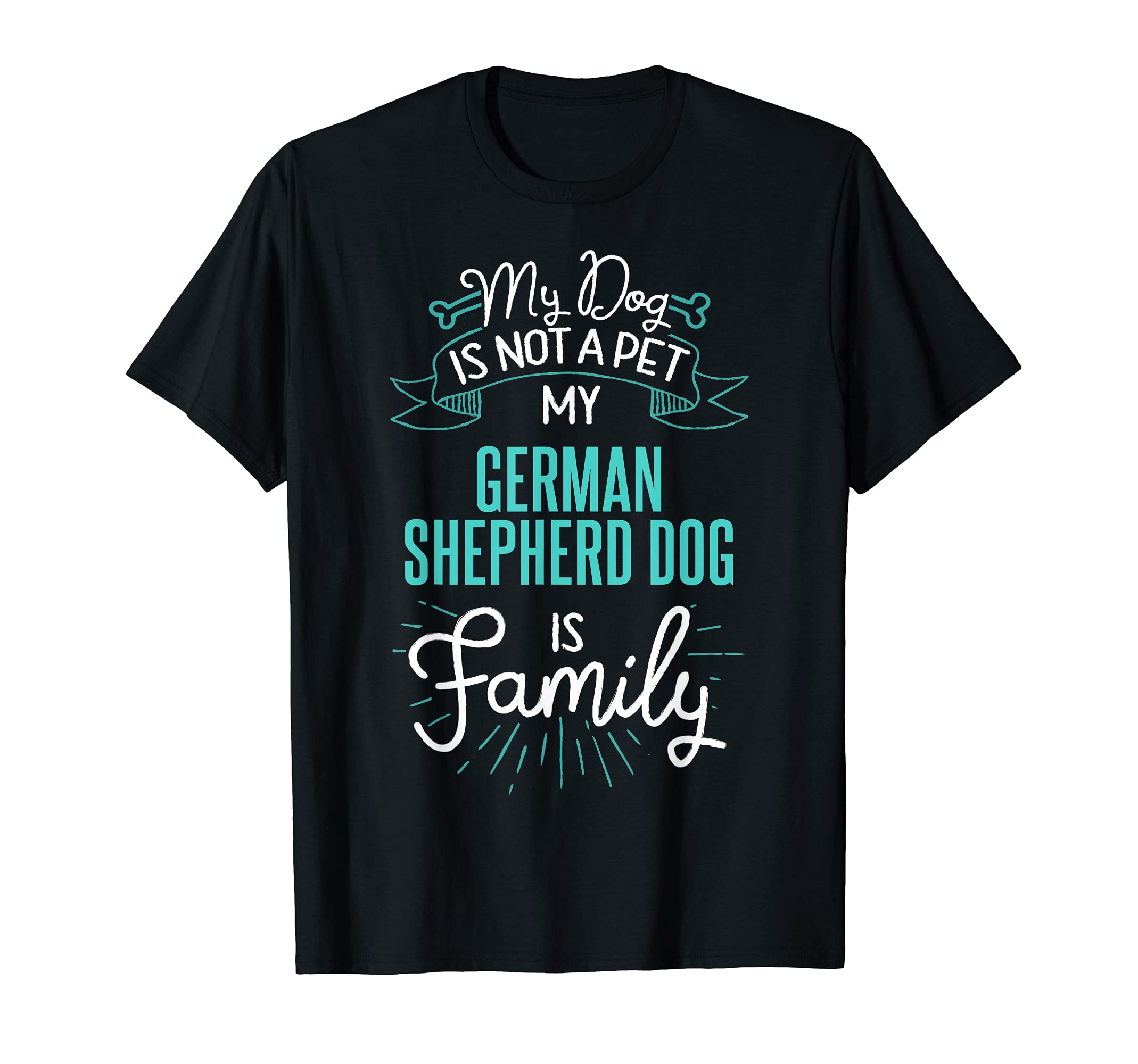 Cute German Shepherd Dog Design Family Dog Giftn T-Shirt, Black