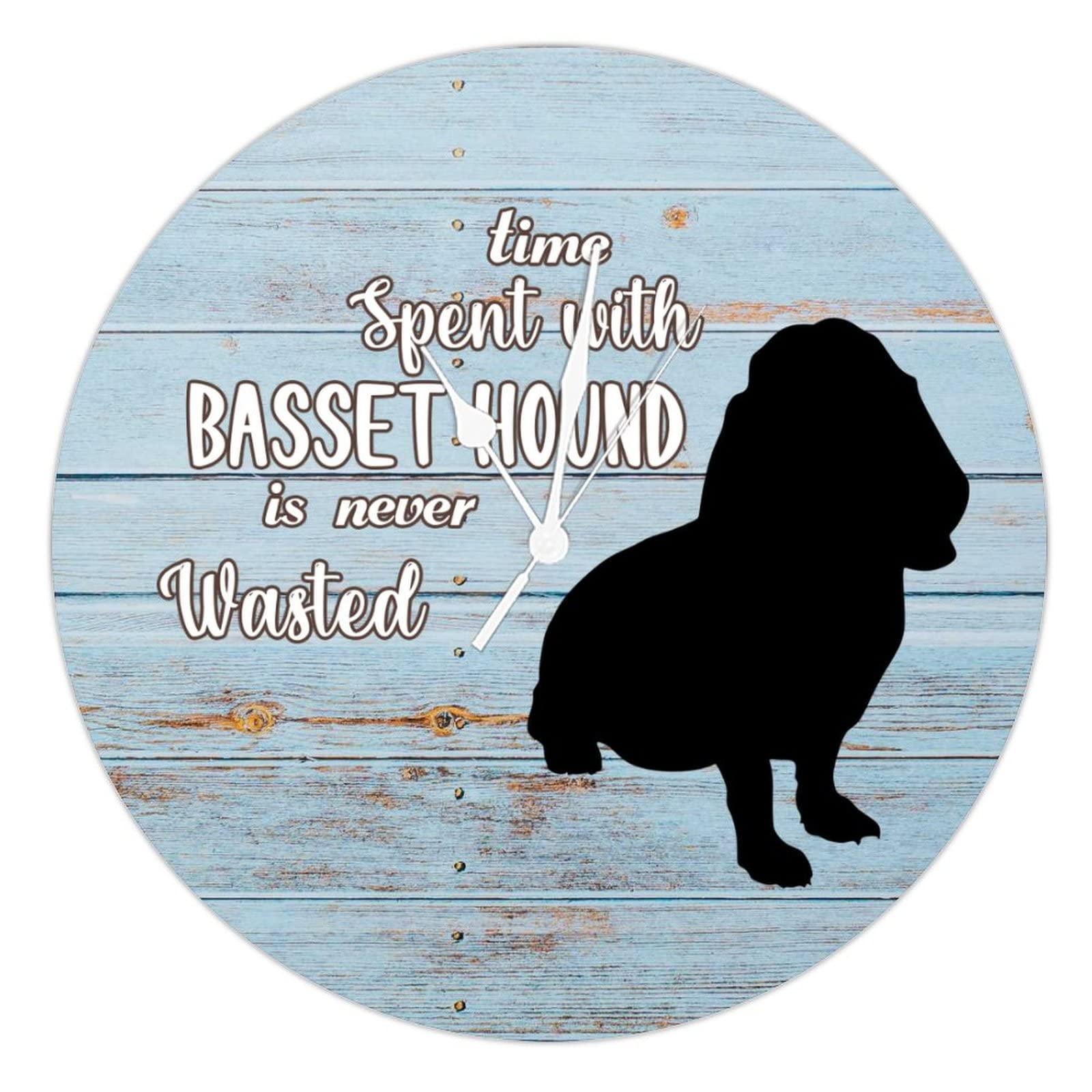 Horloge ronde en bois cadeau idéal amoureux des chiens 38 cm