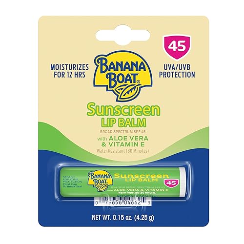 Banana Boat Bálsamo labial protector solar con protección de labios de aloe vera protección amplia SPF 45 015 onzas