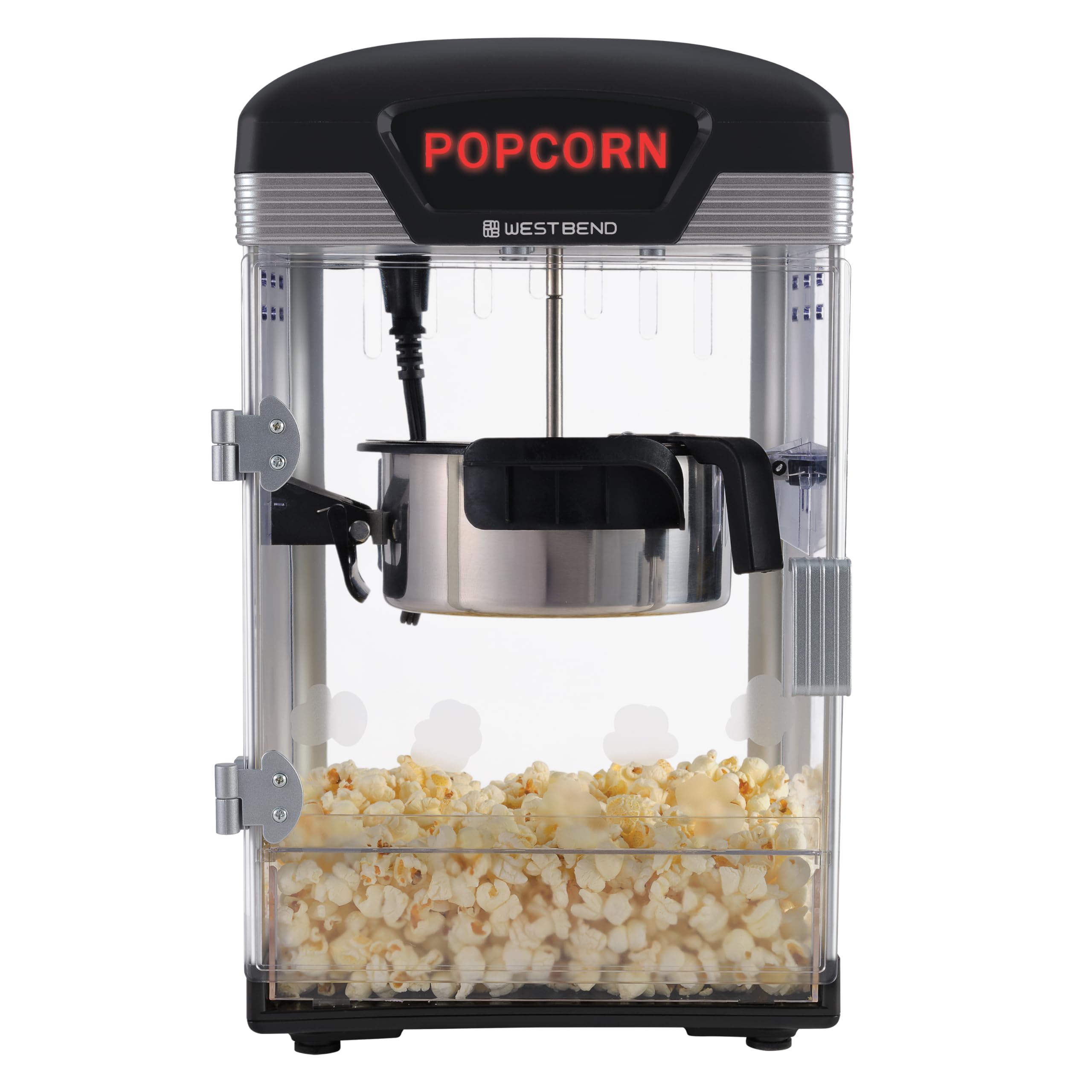 Stir Crazy Movie Theater Popcorn Popper, Gourmet Popcorn Maker Machine with Nonstick Popcorn Kettle and Popcorn Scoop for Popcorn Machine, 4 Qt., Black