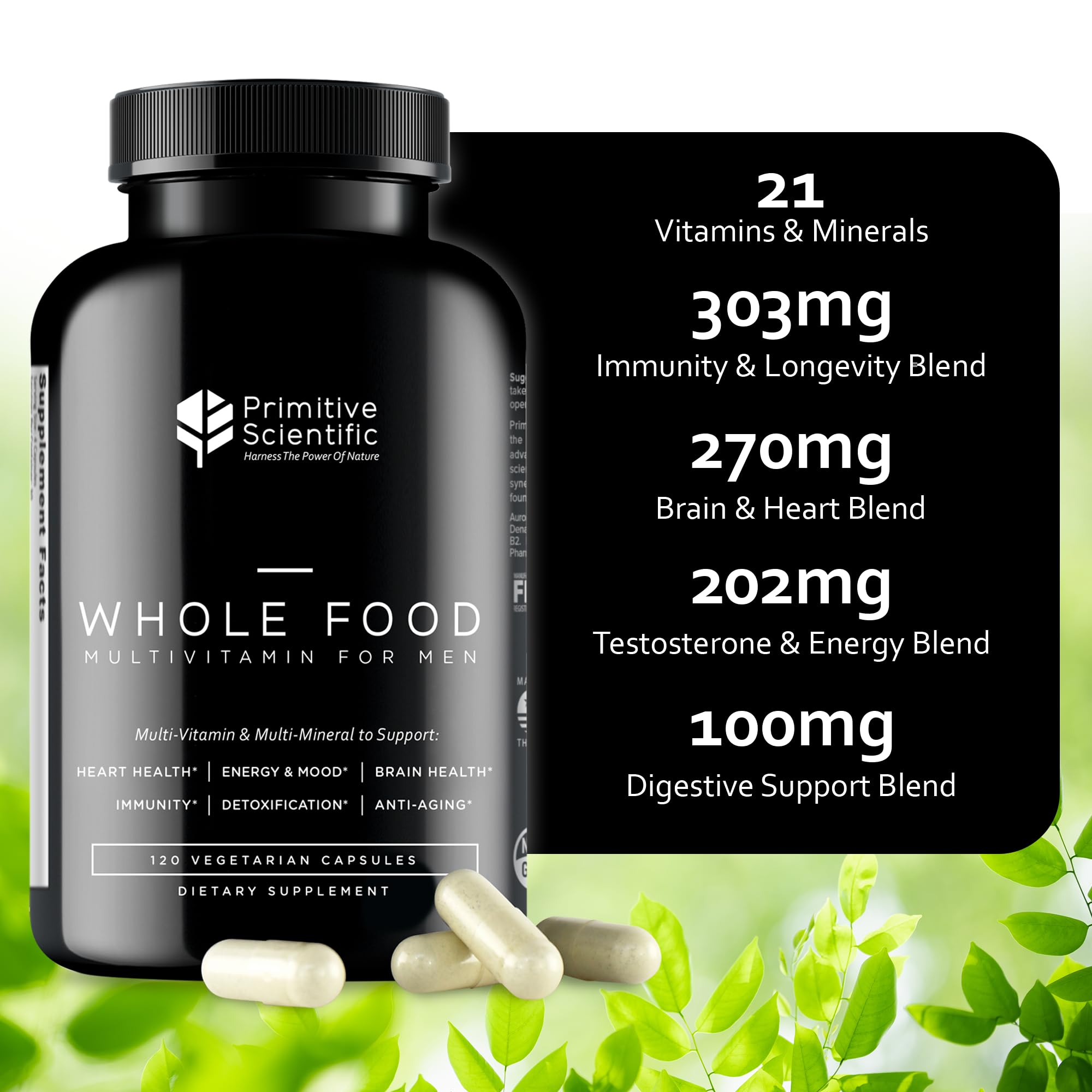 Primitive Scientific Whole Food Multivitamin for Men - 120 Capsules — Amazon image 3