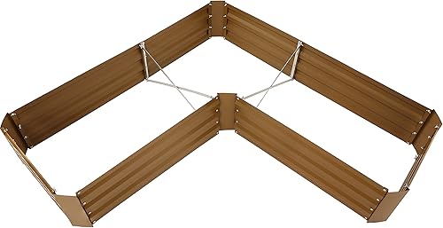 Miniatura 216 de Sunnydaze Cama de jardín de metal elevada de 11.75 pulgadas de alto, cama de jardín elevada galvanizada para exteriores para verduras y flores