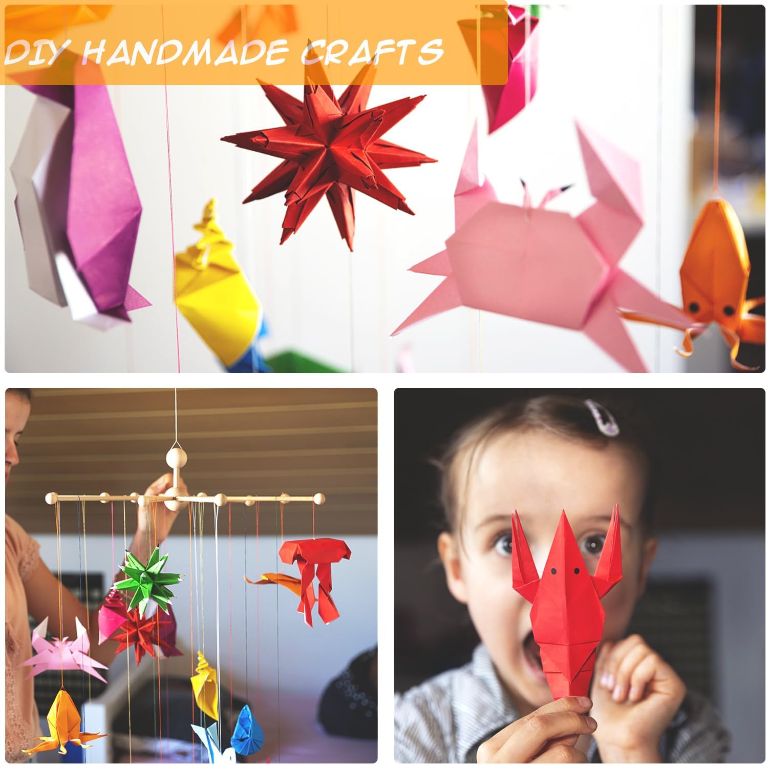 100 Sheets Origami Paper, 25x25 cm/10 Inch Origami Paper Double Sided(70gsm), 20 Colors Large Origami Paper Squares for Kids DIY School Arts Crafts Projects Children Adults