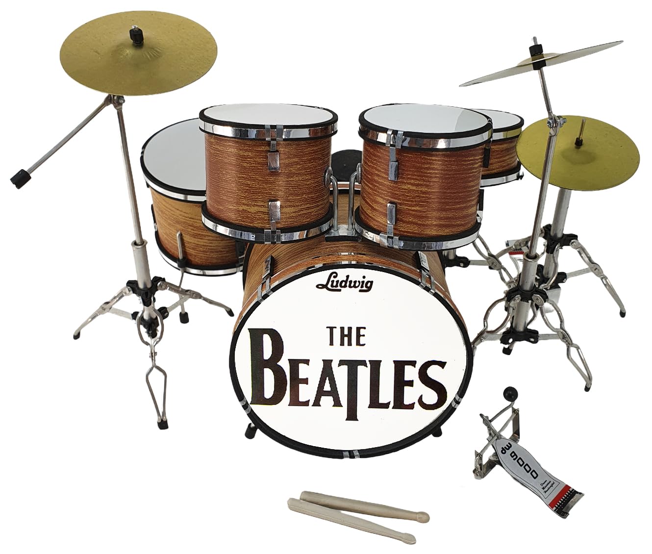 ROCKSTAR - Miniatura Bateria Acustica Nogal Satinado MDR-0107 Regalo Musical