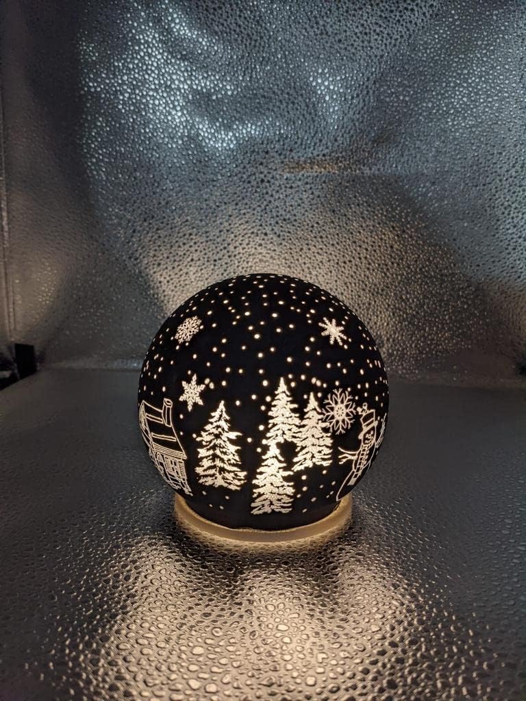Christmas Decor Snowman Snow Globe – 5.1 x 5.1 Inches Metal