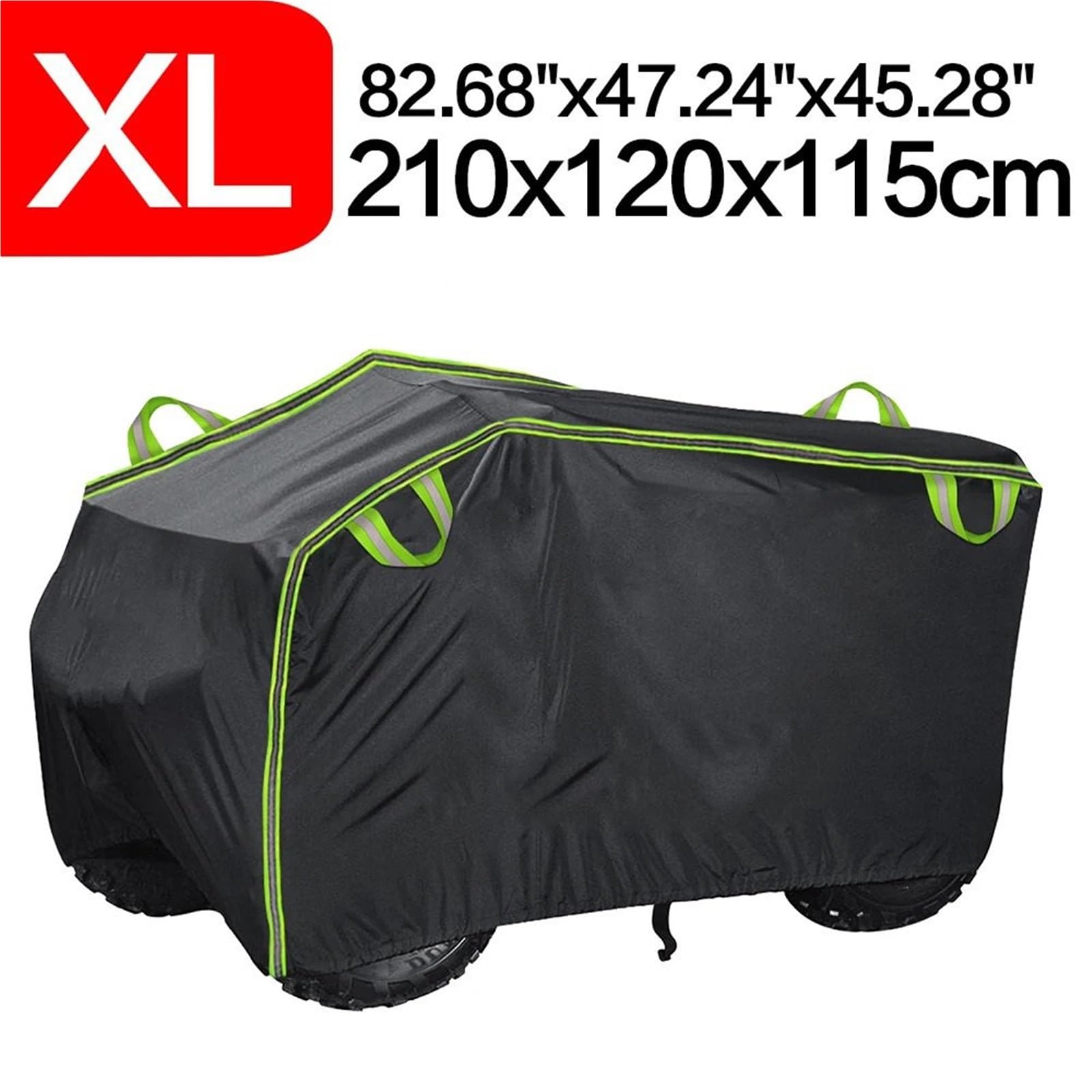 Pokrowiec na motocykl Wodoodporny pokrowiec na mot Quad Uniwersalny 190T Wodoodporny motocykl Pojazd Skuter Kart Pokrowce na motocykle XL XXXL Czarny Srebrny(Black Green-XL)