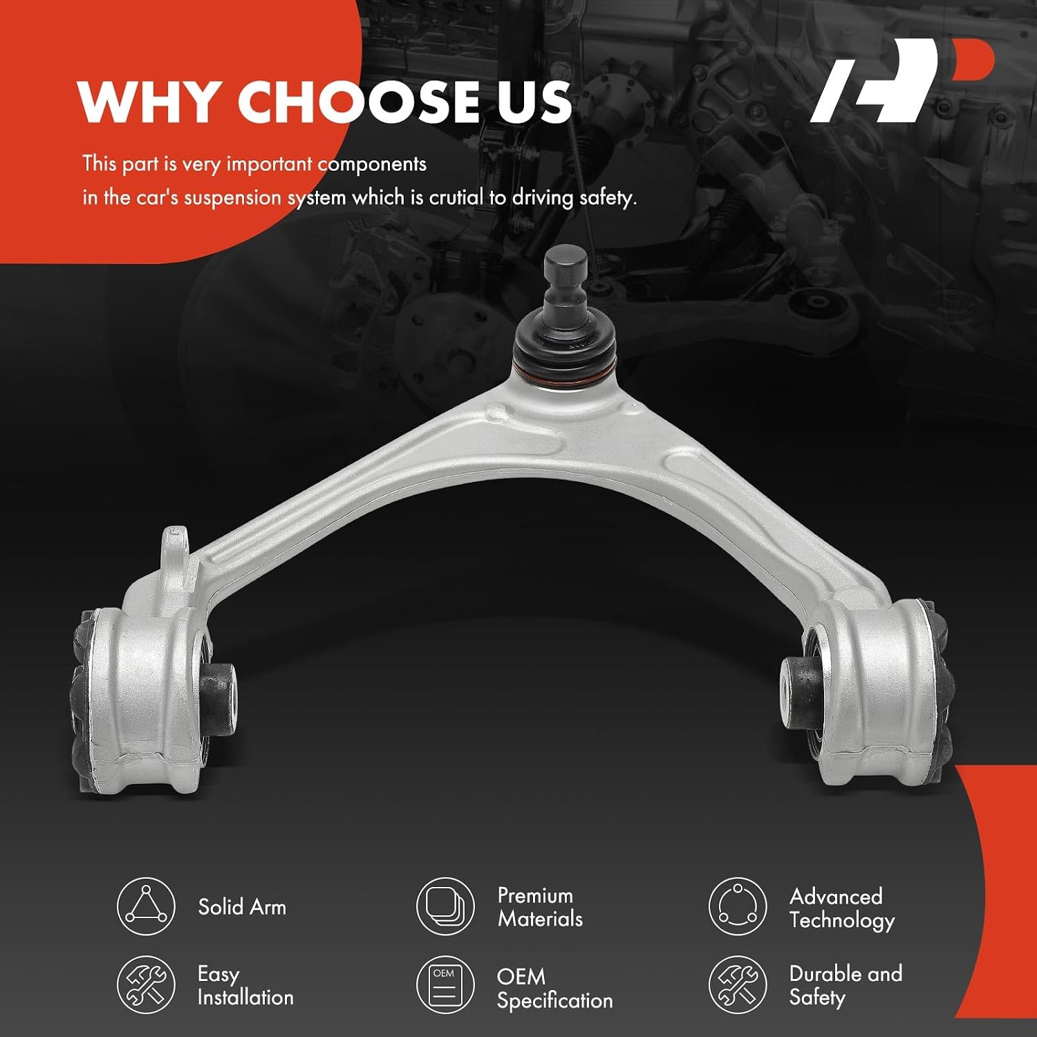 A-Premium Front Left Upper Control Arm, with Ball Joint & Bushing, Compatible with Jaguar XE 2017-2020, XF 2016-2024