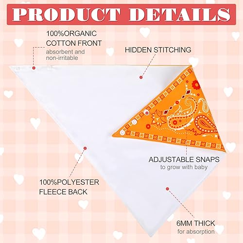 Miniatura 4 de Jiuguva Paquete de 8 pañuelos para adultos, baberos de cachemira, grandes, suaves, neutros, absorbentes, juego de bandana para personas con