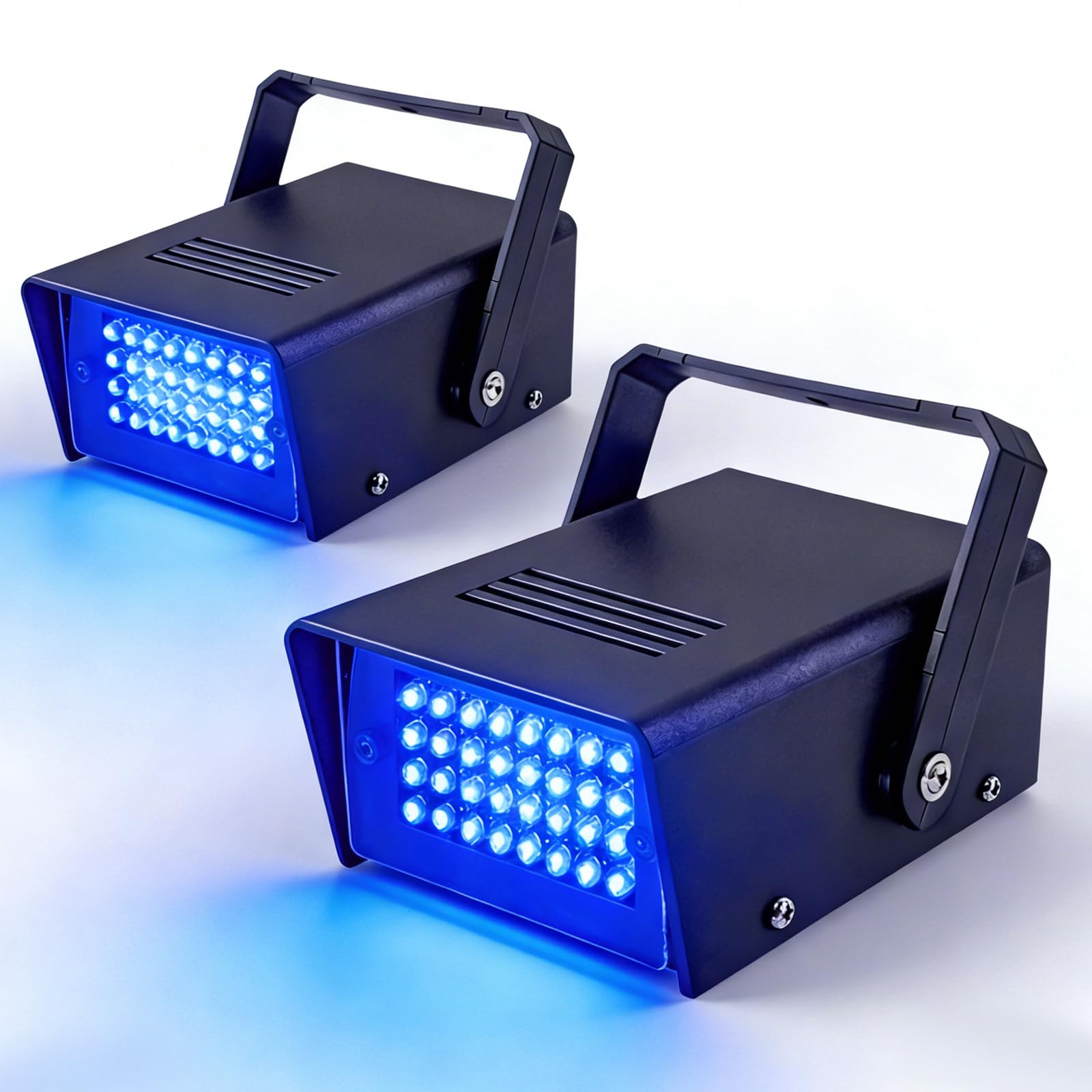 2 Paquetes Mini Luz Estroboscópica con 32 LED Azul Estroboscopio para Fiestas en Casa, Halloween Luces de Flash para Discoteca