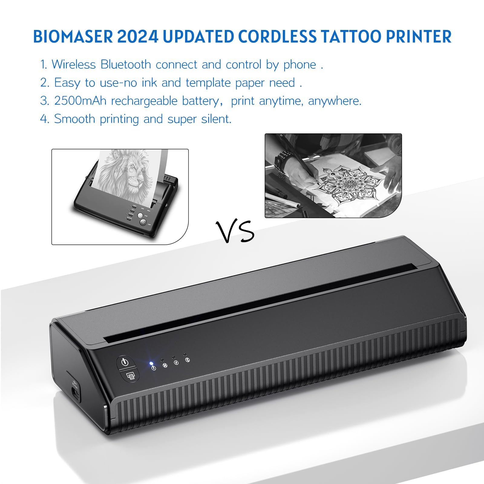 Amazon.co.jp: BIOMASER タトゥープリンター ワイヤレスタトゥー