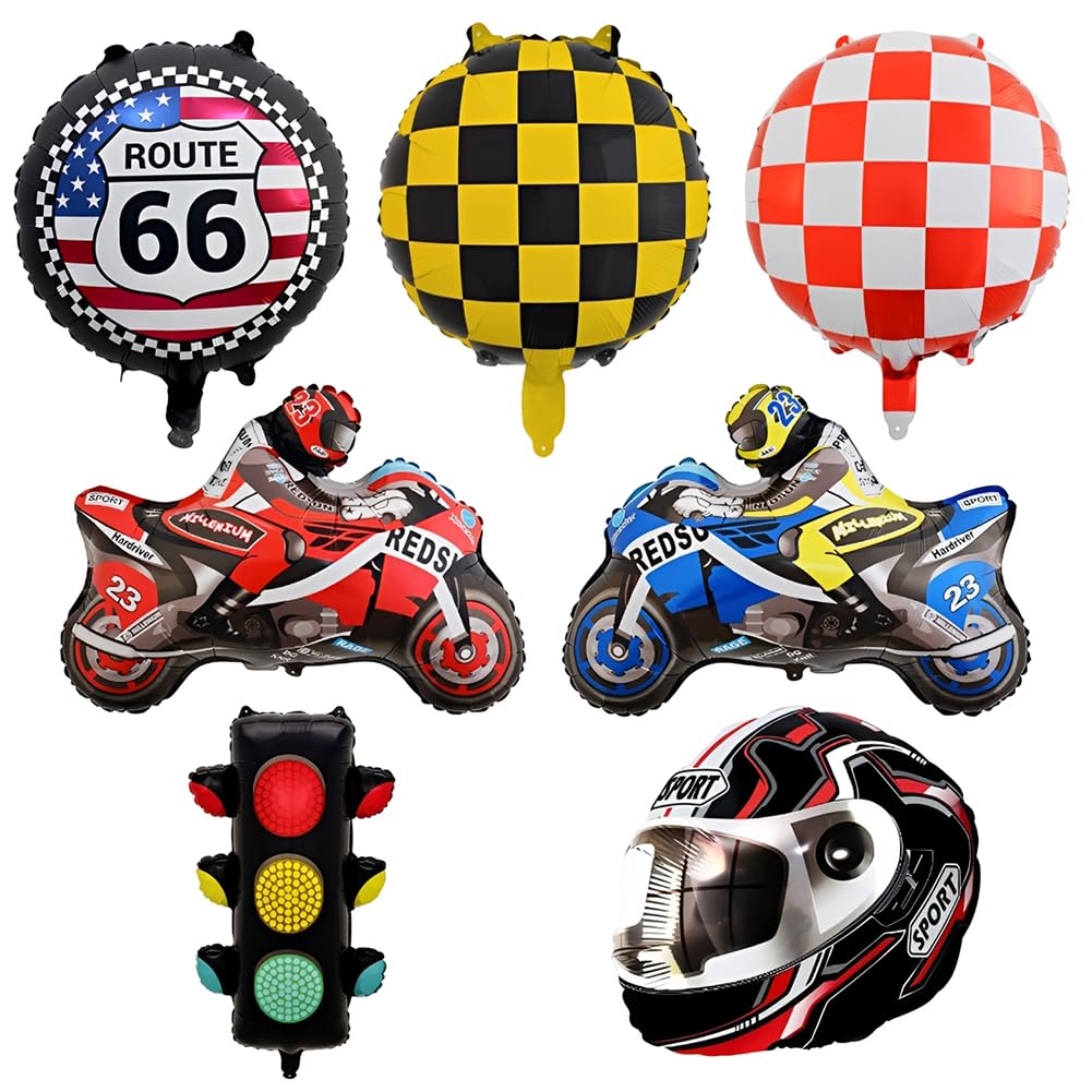 Motorcycle motocross birthday party, racing balloon set