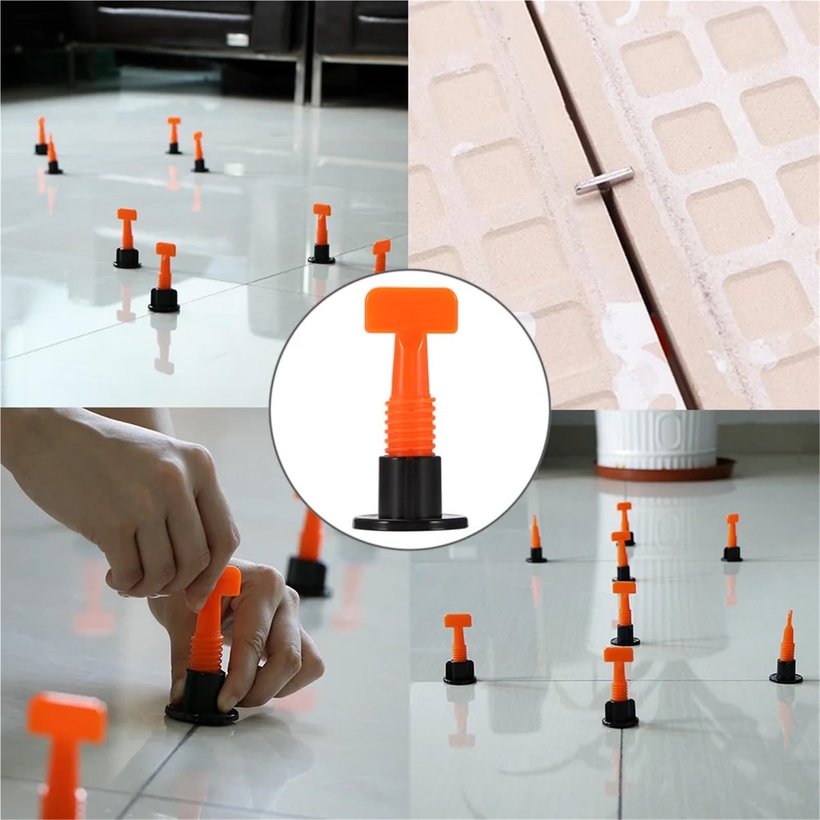 Nivelador de cerámica for pared, suelo, sistema nivelación baldosas, clips espaciadores, kit porcelana for colocación, fijación, herramientas construcción Para Paredes De Pisos(Black 153Pcs)