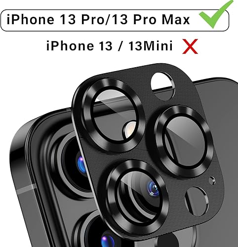 Miniatura 8 de Korecase Paquete de 2 Diseñado para iPhone 13 Pro Max  iPhone 13 Pro Protector de lente de cámara de vidrio templado, funda de lente trasera de