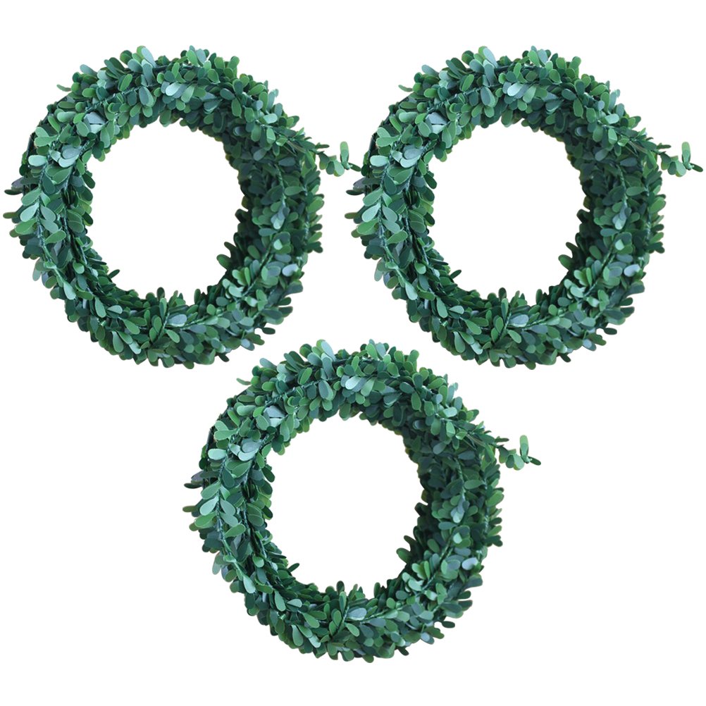 3pcs 7.5m Artificial Ivy Garland Foliage Green Leaves Simulated Vine for Wedding Party Ceremony DIY Headbands (Small Leaves)