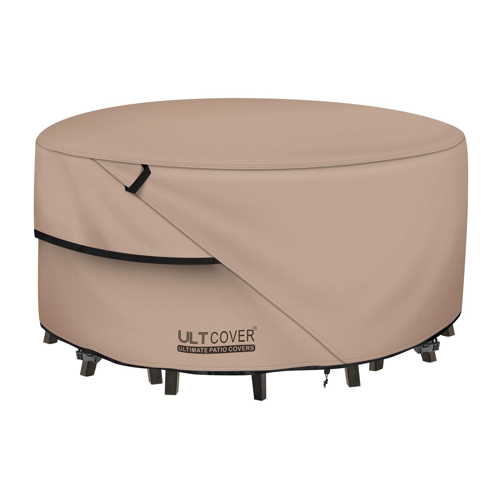 Photo 1 of ULTCOVER Round Patio Table and Chair Set Cover - Outdoor Heavy Duty 600D Waterproof Furniture Cover 60 inch