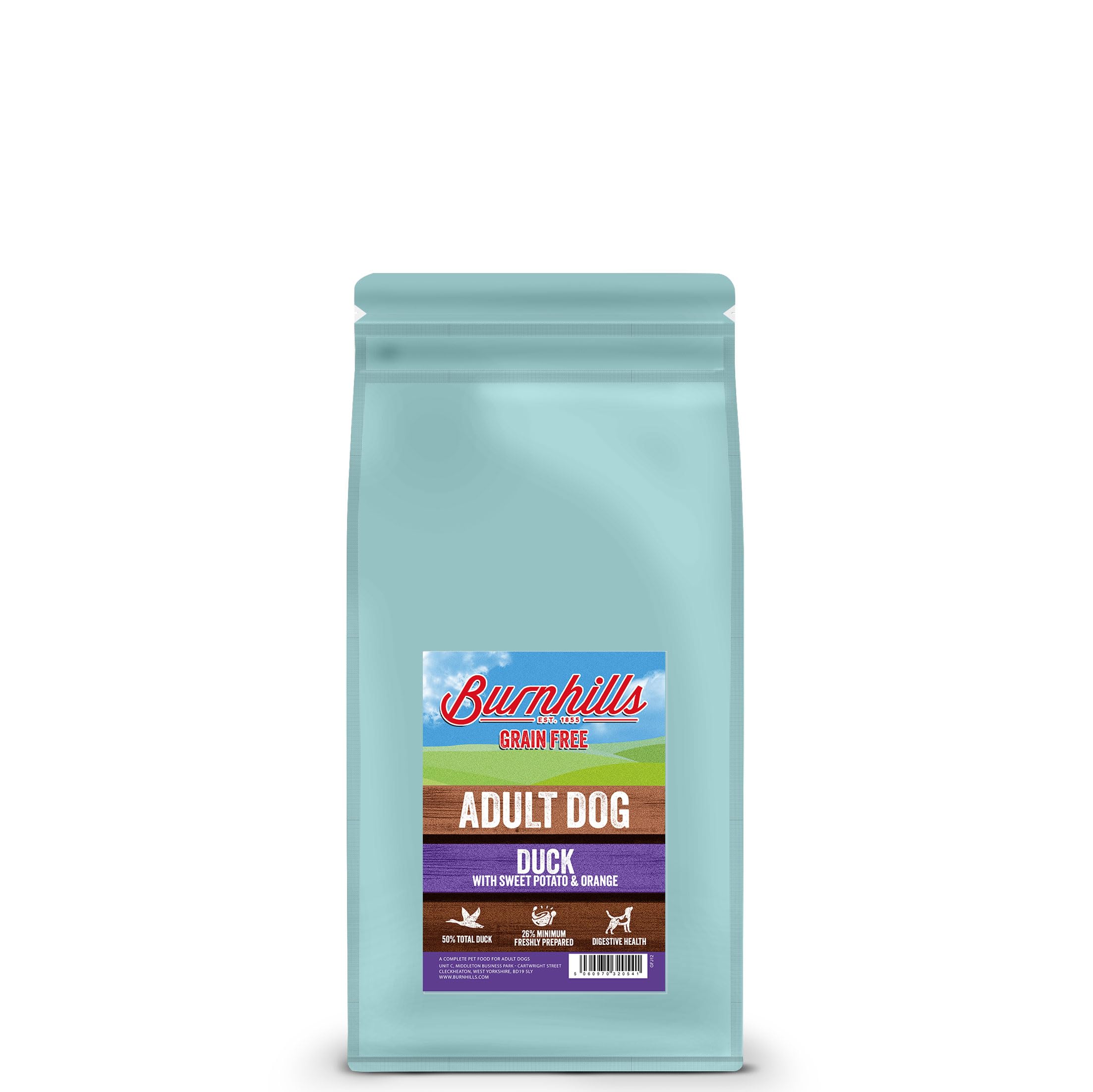 Burnhills Grain Free Duck, Sweet Potato & Orange Adult Dog Food 2Kg