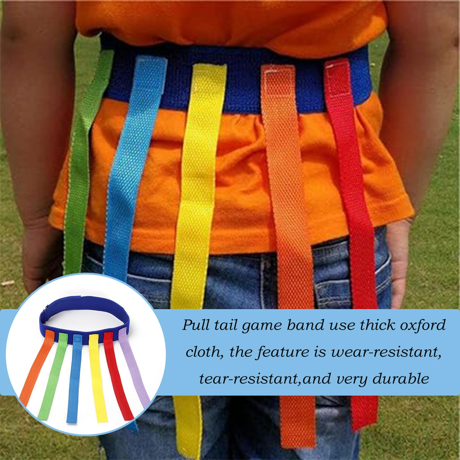 HEMOTON 6 Pcs Educational Toys Kids Chase Game Belt Kids Game Belt Game Flag Belt Football Team Ribbon Kids Running Game Kids Game Favors Tail Puzzle Child Training Equipment - View #10