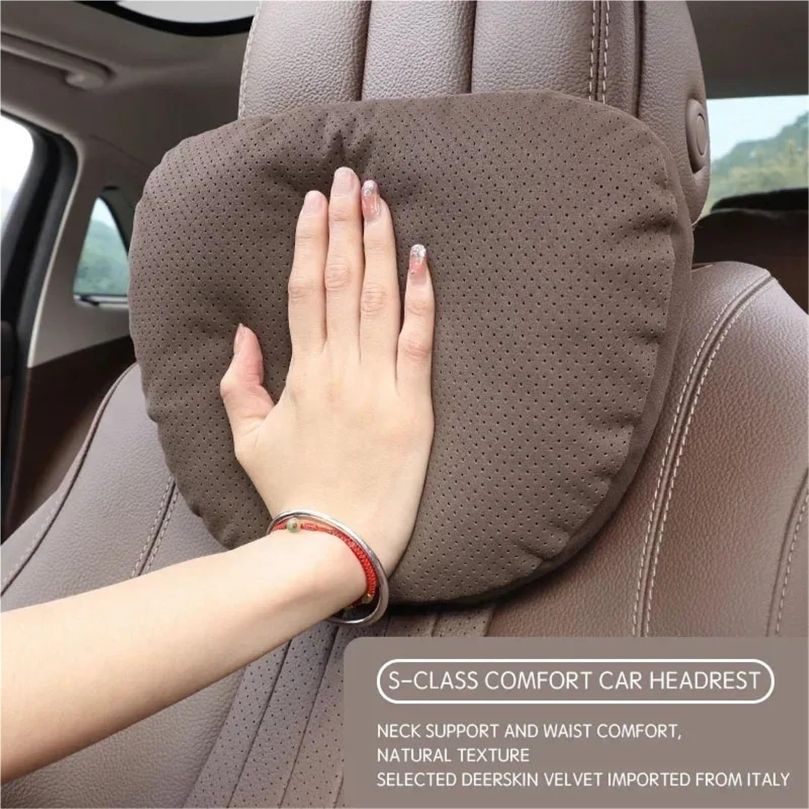 appui-tête de siège auto Ensemble de soutien lombaire pour appui-tête de voiture, coussin de taille pour protection du cou de voiture, Convient pour CES SLK GLK CLK SLS(B)