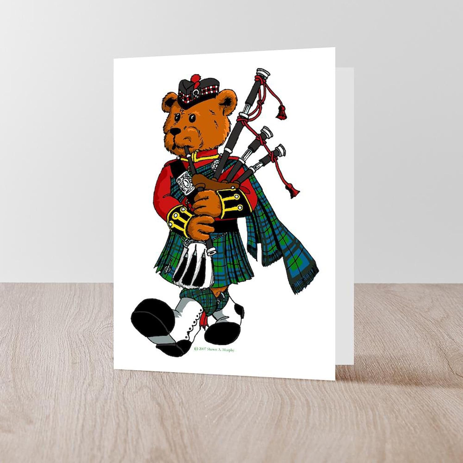 CafePress Jimmie The Scottish Piper Bear Grtng Cards Folded Greeting Cards (10-pack) Matte