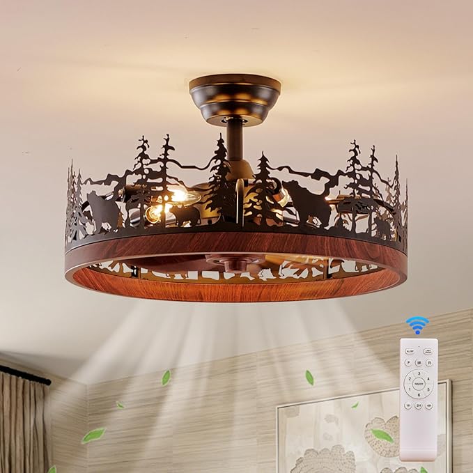 Ventilador de Techo 21 Pulgadas con Luz y Control Remoto, 6