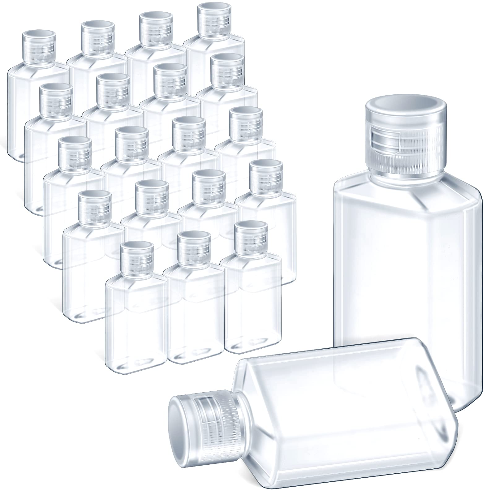 Buy 50 Pack Empty Plastic Bottles Refillable FlipTop Bottles 2 oz Mini