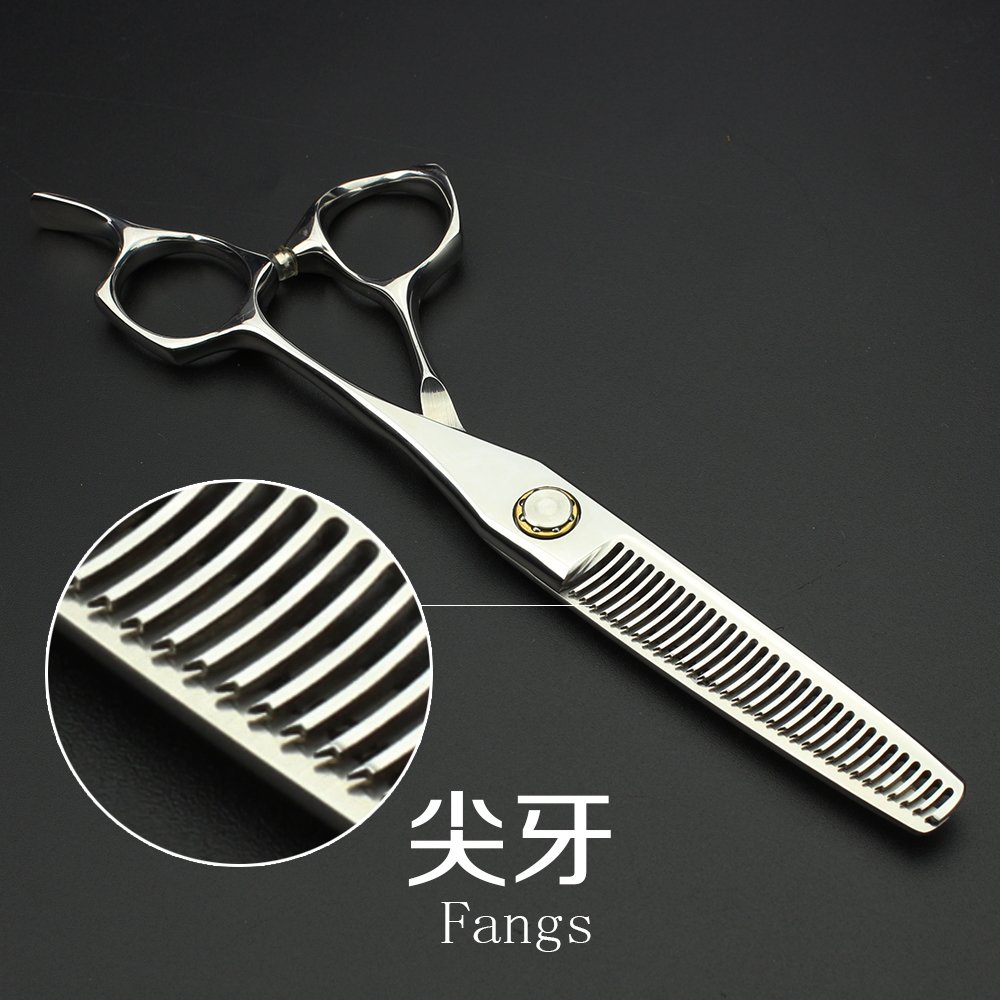 Giappone 440C Parrucchiere Studio Barber Styling Professionale Toolset Moda 6' Barber Forbici e Forbici Efficienti(6 pollici, 2 pezzi-C)