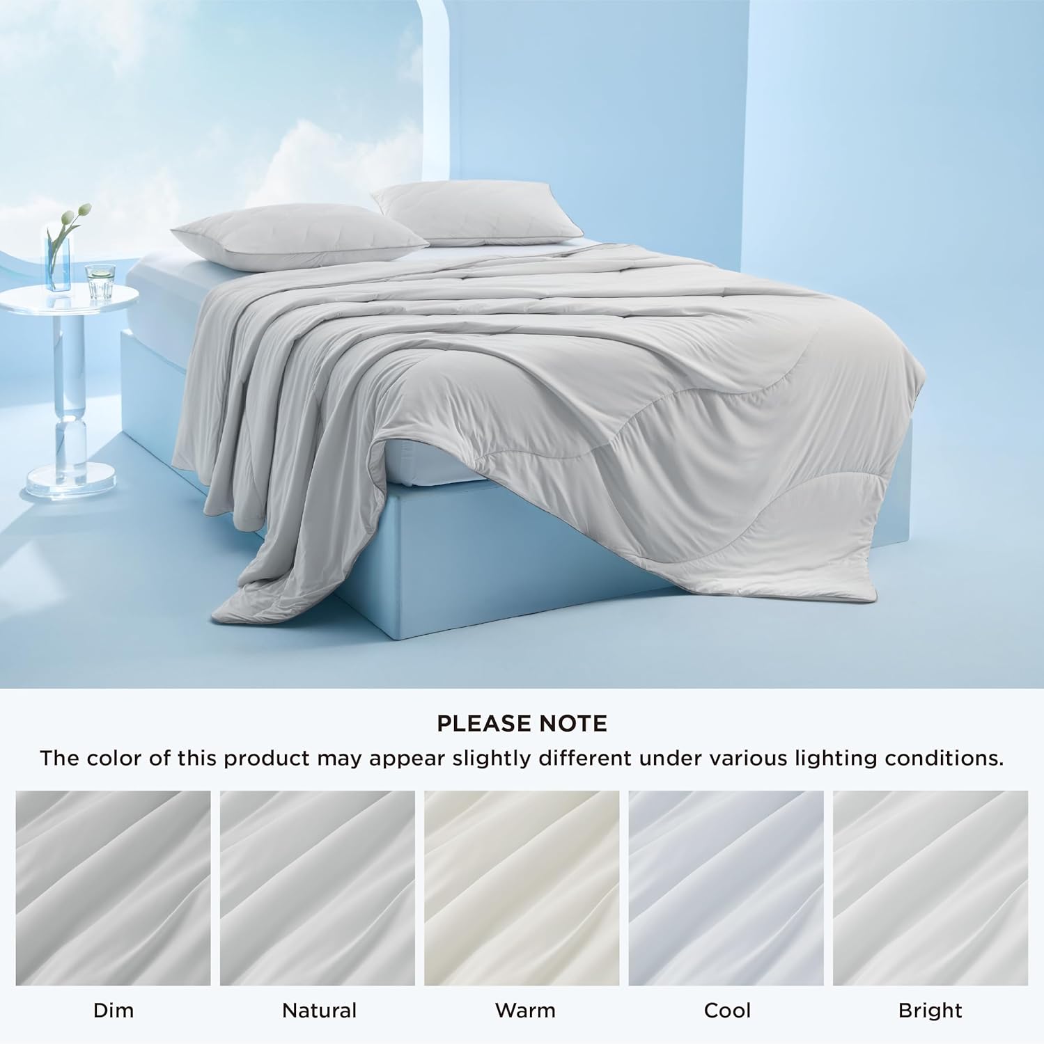Bedsure Cooling Comforter King Size, Cooling Blankets for Hot Sleepers, Q-Max>0.42, Breathable Cooling Blanket for Night Sweats, All-Season Lightweight Comforter (104"x90", Grey) 71xkr3RxYUL. AC SL1500