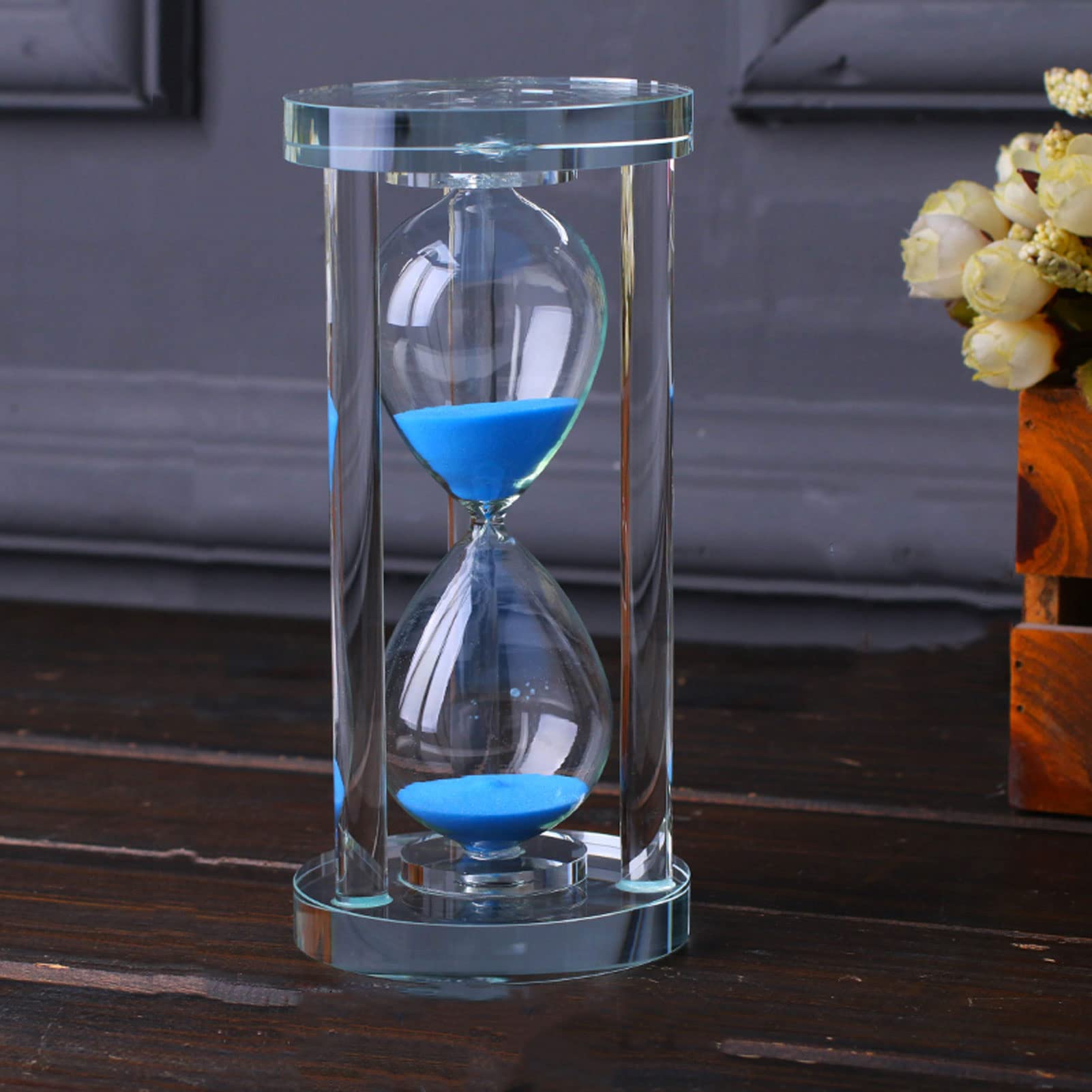 4 Kleuren 15/30/60 Min Crystal Zandloper Hart Vorm Zand Klok Timer Xmas Gift Glas Zandloper Bruiloft Vriendin Gift Thuis Deaor-Roze Hart Base_30