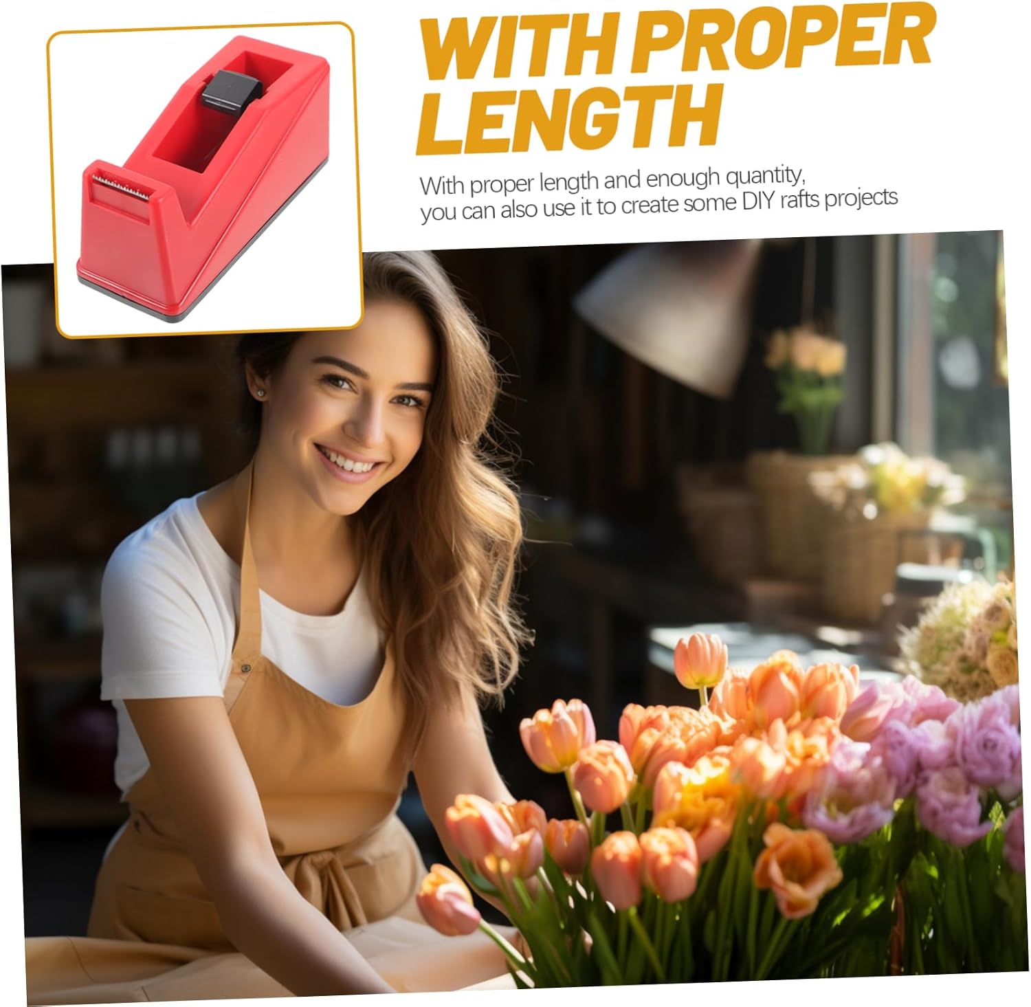 DOITOOL 1Set Floral Tape Dispenser Convenient Flower Package Tape for Easy Stem Wrapping Includes Tape Dispenser Transparent Tape for Florists and DIY
