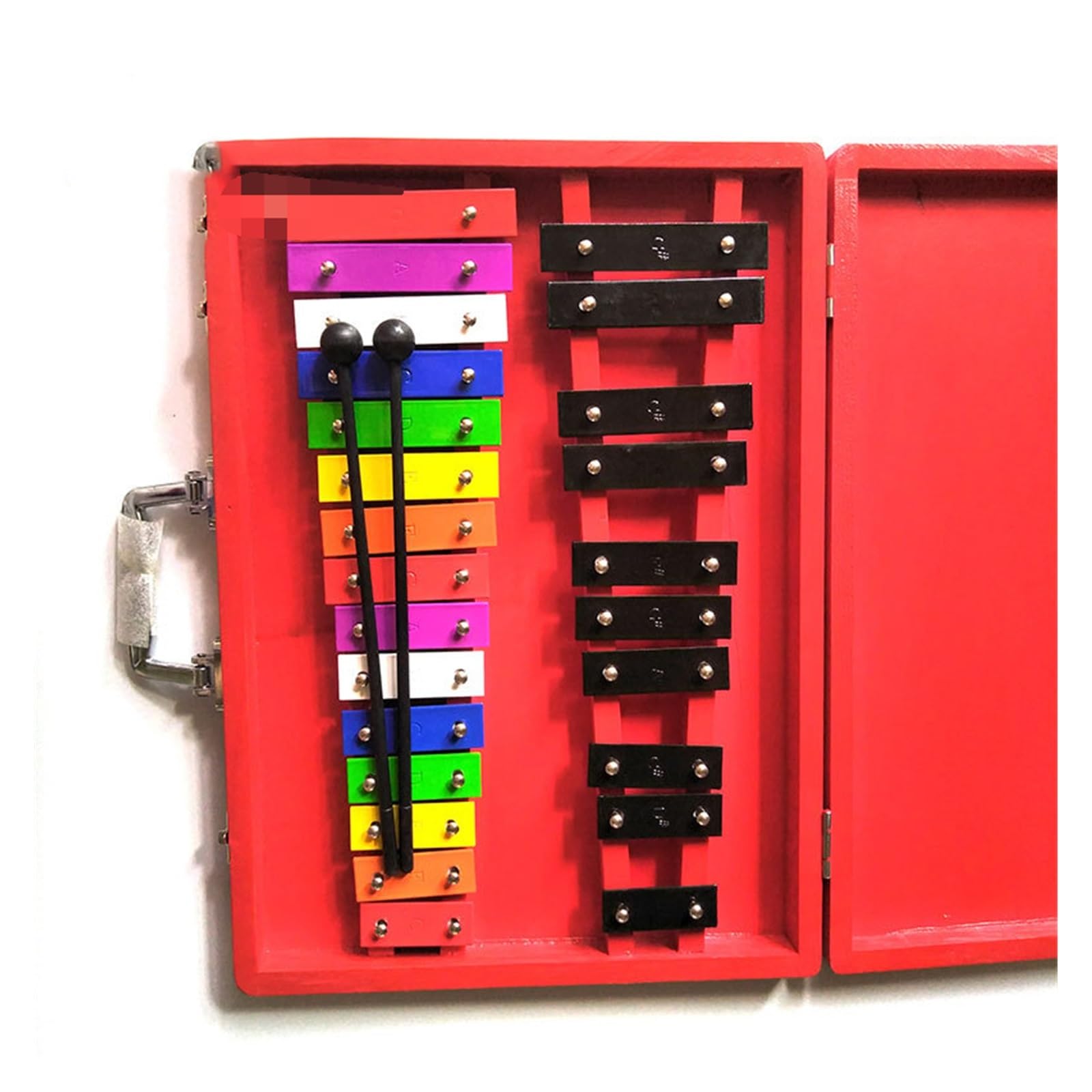 xilofono ​Legno Carillon per Strumenti Musicali con Piastra in Alluminio A 25 Toni, Scatola in Plastica, Colore per Pianoforte in Ferro, Carillon per Strumenti Musicali per La Prima Educazione