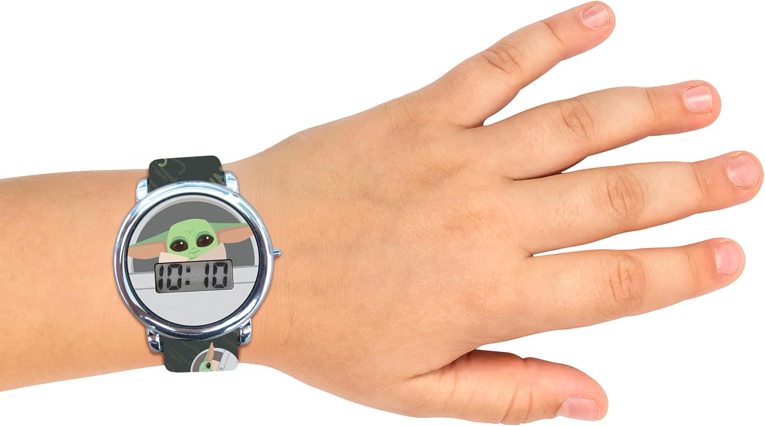 Star Wars The Mandalorian Grogu Kids LCD Watch and Character Bracelet Set with Interchangeable Silicone Bands, Digital Time Display, Ages 6+, Fits Wrist Sizes 5.5" to 8"
