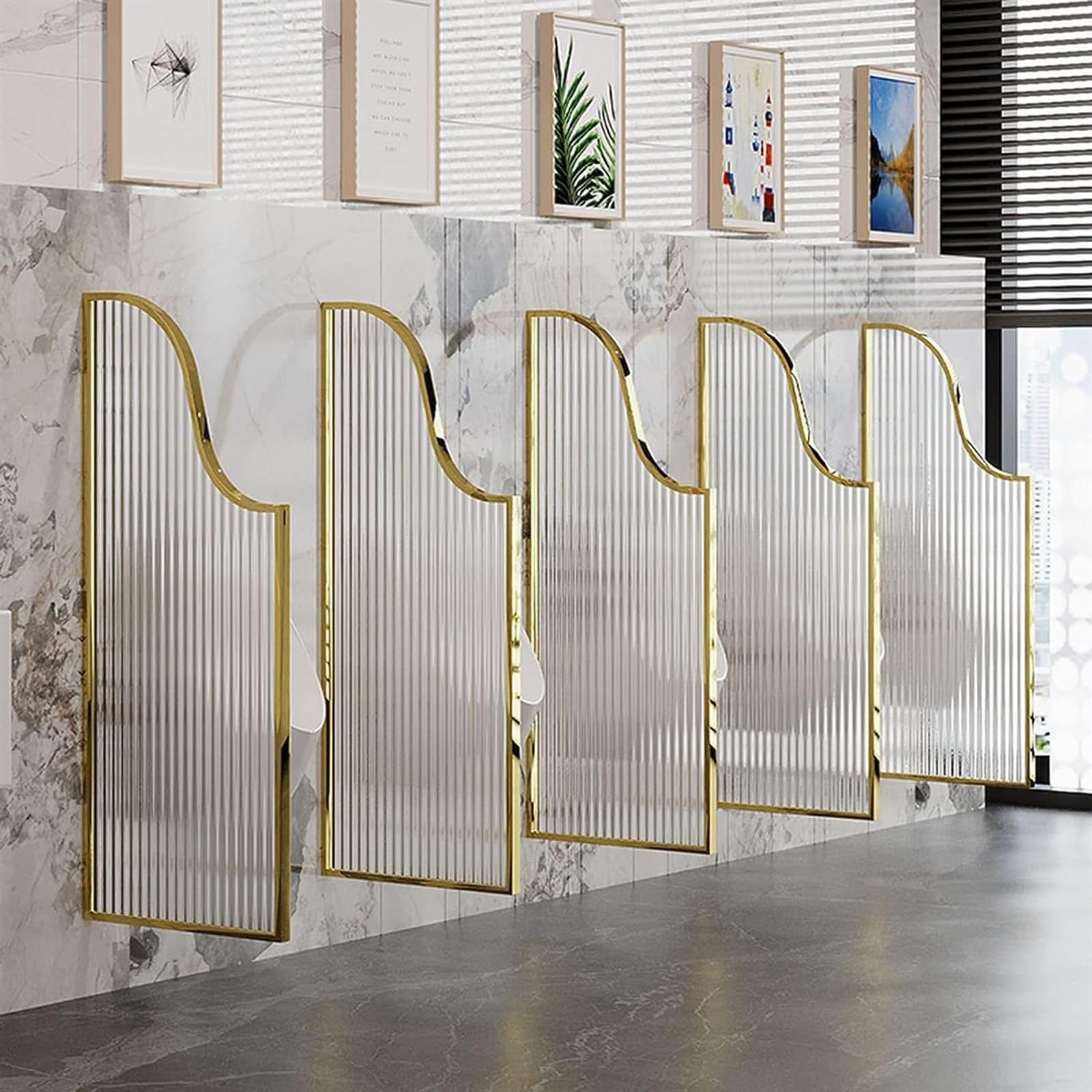 Mampara divisoria de privacidad para urinario masculino de 47 pulgadas, de montaje en pared, para hoteles, bares y lugares públicos, color blanco, 1 unidad.