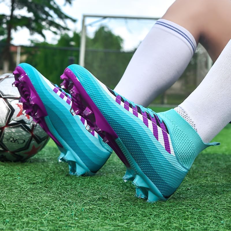 KIUSMETY Soccer Cleats for Mens Womens Lace-Up Indoor Professional Training Turf Football Boots High Ankle Baseball Shoes - Image 3