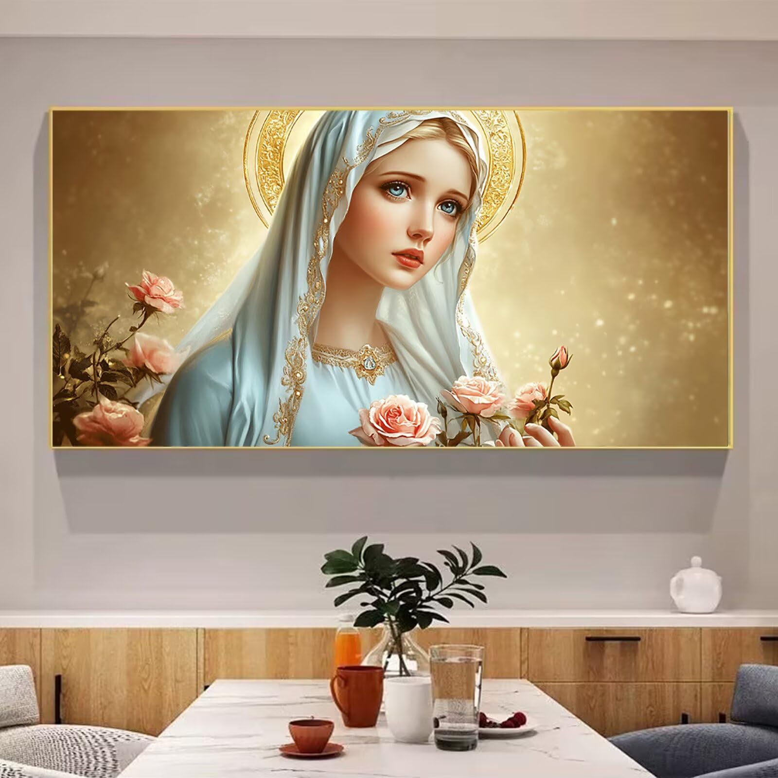 Diamond Painting Rose Diamant Painting Bilder Frau Runder Full Drill DIY Set Erwachsene Diamanten Kinder Bastelset, Kreatives für Erwachsene Mosaik Bastelset für Home Decor Wand Deko, 60x120cm,Cod-957
