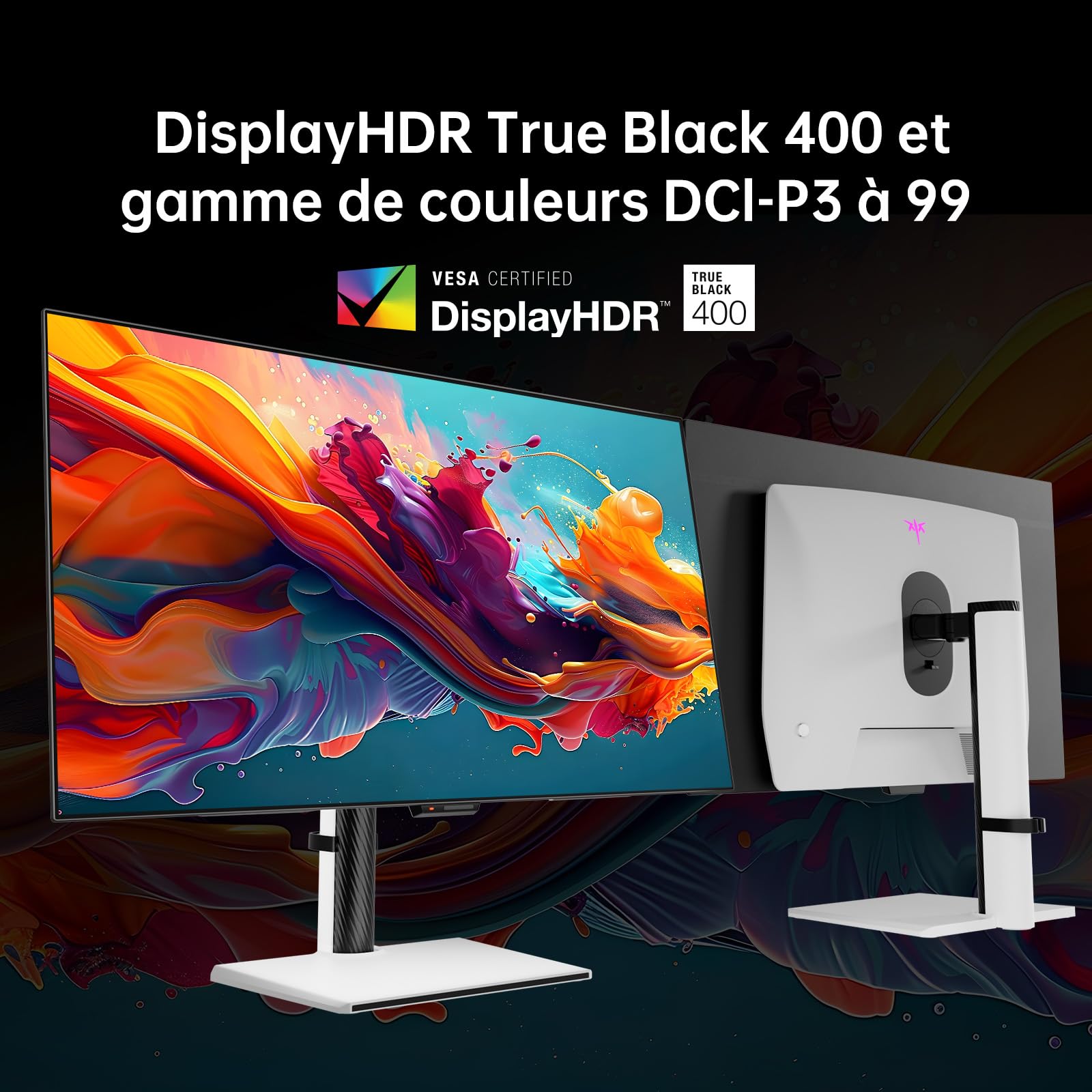 KTC Ecran OLED 4K 32 Pouces, Ecran PC Gamer Double Mode 4K@240Hz / 1080P@480HZ, Temps de réponse de 0,03 ms, FreeSync/G-Sync, HDR Ture Black 400, HDMI 2.1, DP 1.4, USB C 65W, 3 x USB A 3.0, KVM