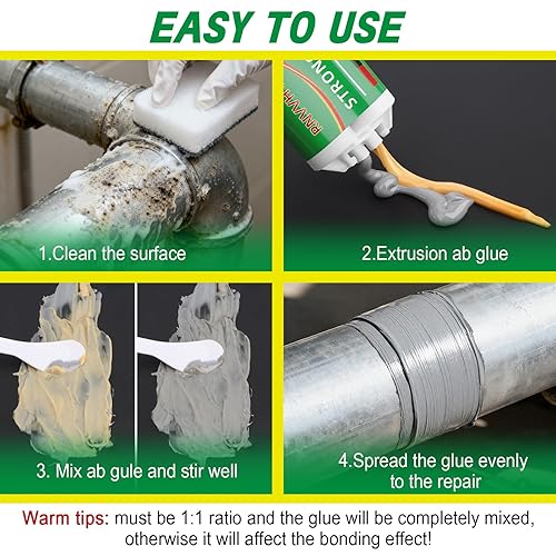 Miniatura 5 de Pegamento de Metal de Servicio Pesado, Adhesivo de Fundición Epoxi Impermeable, Soldadura Más Fuerte y Rellenos Líquidos para Metales Acero Hierro