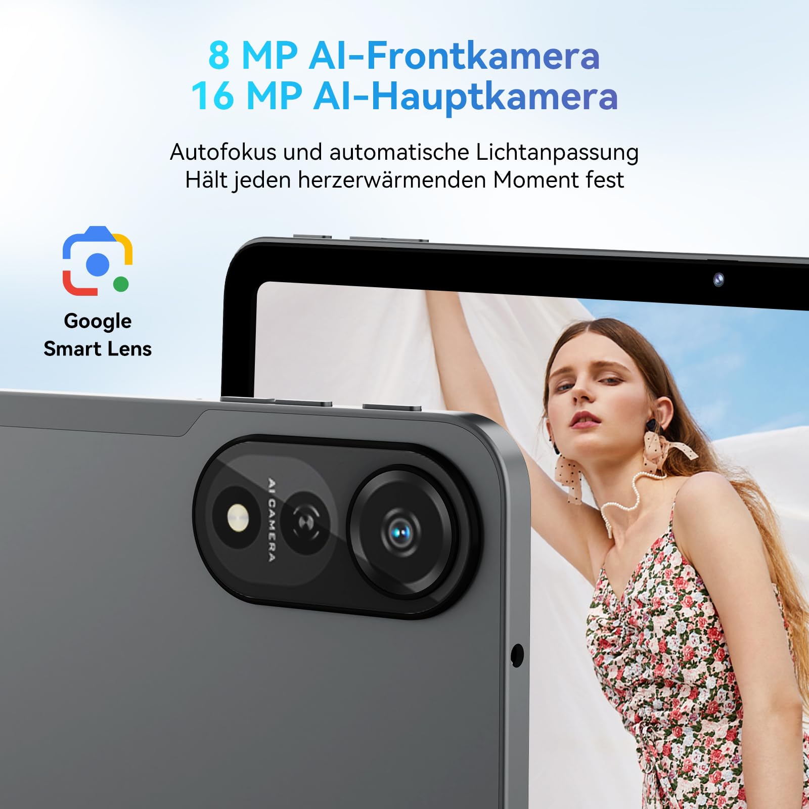 Blackview Mega2WiFi Tablet 12 Zoll Android 15, 2K 90Hz FHD Gaming Tablet mit Stift, 36GB RAM + 256GB ROM(2TB TF), WiFi6, Octa-Core 2.0GHz, 9000mAh/16MP+8MP/Bluetooth 5.2/Widevine L1/Face ID/GMS