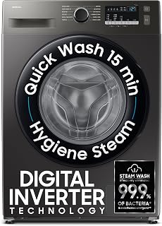 Samsung 7 kg, 5 Star, Hygiene Steam, Quick Wash, Digital Inverter Motor, Fully-Automatic Front Load Washing Machine (WW70FG4S02AXTL, Inox)